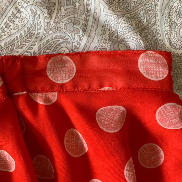 Material Girl Red Dotted Flouncy Skirt - Picture 9 of 9